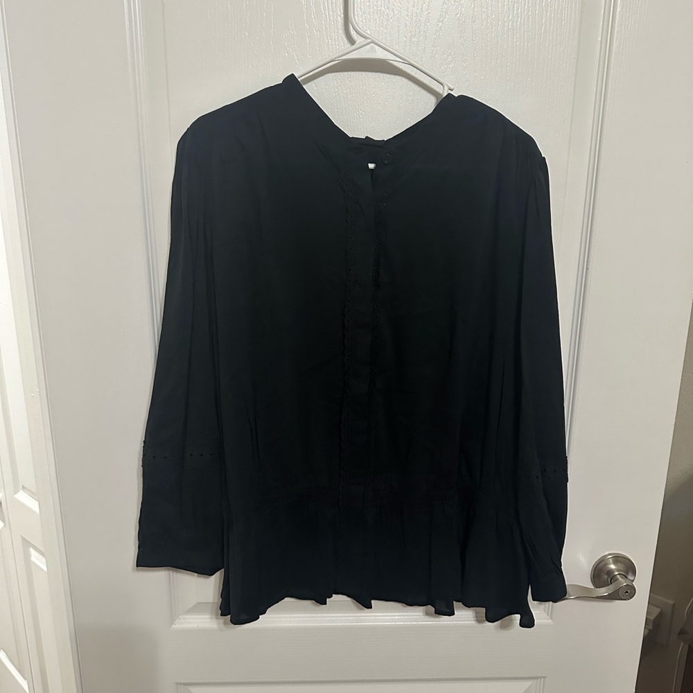 Who What Wear black blouse with detailing